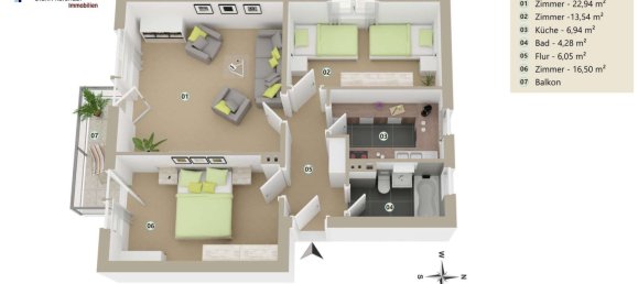 Apartamento de 2 dormitorios en Wiesbaden, Germany No. 26924 2
