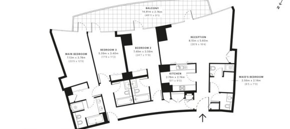 Apartamento de 3 dormitorios en Downtown Dubai (Downtown Burj Dubai), UAE No. 4482 15