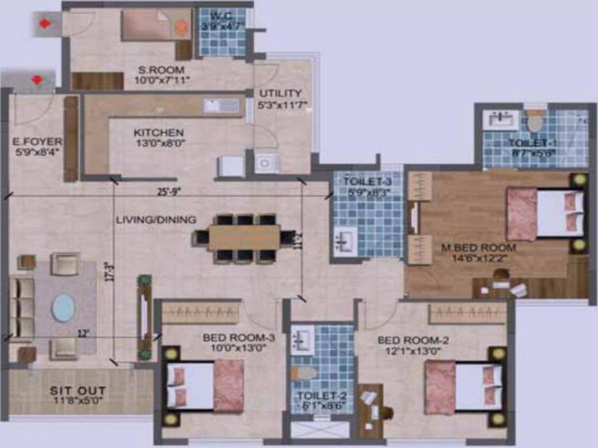 3 bedrooms House in Bangalore, India No. 44237