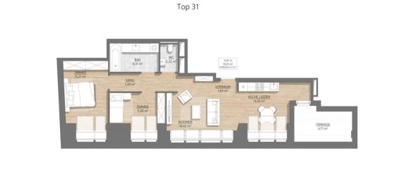 3 rooms Apartment in Wahring, Austria No. 24401 10