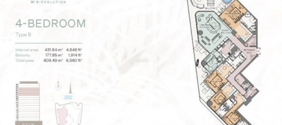 Apartamento T2 em Dubai, UAE N.º 55993 5