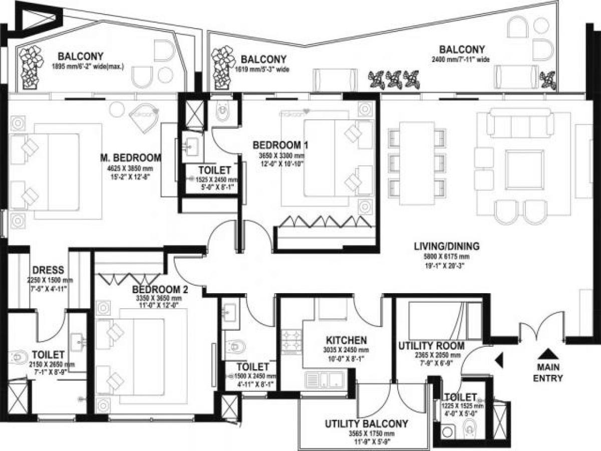 Casa de 3 dormitorios en Gurgaon, India No. 12257