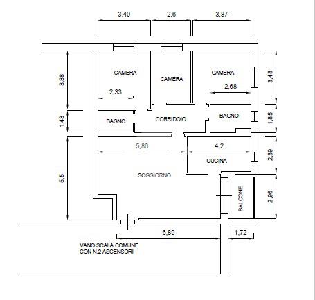 Квартира с 3 спальнями в Модена, Италия № 85795