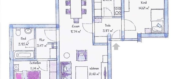 Квартира с 2 спальнями в Висбаден, Германия № 263717 13