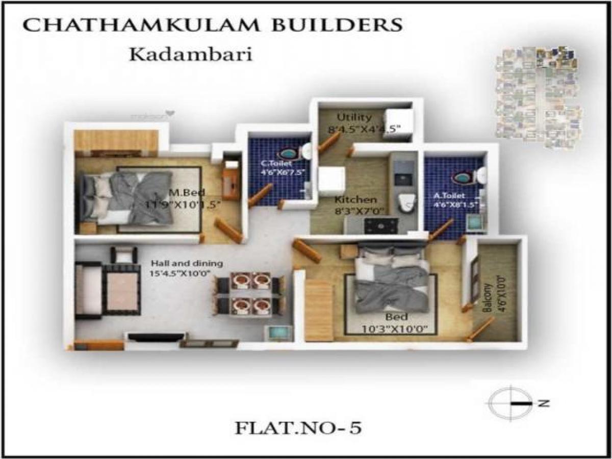 2 bedrooms House in Coimbatore, India No. 45778