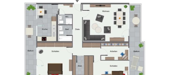 Квартира с 3 спальнями в Кёльн, Германия № 163119 11