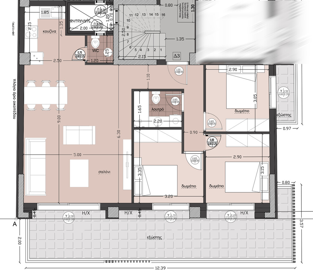 3 غرف نوم شقة في Thessaloniki, Greece رقم 52640