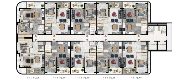 Квартира 1+1 в Оба, Турция № 17902 5