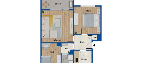 Квартира с 3 комнатами в Эссен, Германия № 16781 8