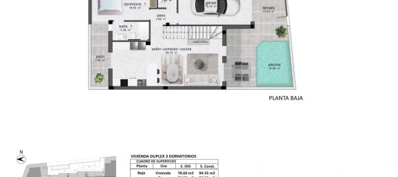 3 chambres Maison de ville à Pilar de la Horadada, Spain No. 9333 6