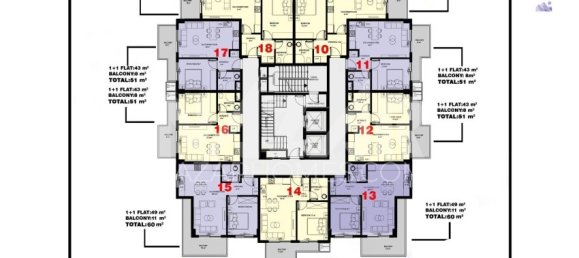 شقة 1+1 في Alanya, Turkey رقم 14358 8