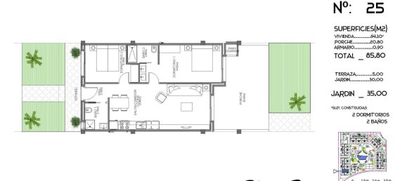 Квартира с 2 спальнями в Гуардамар-дель-Сегура, Испания № 13613 9