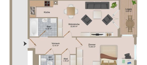 2-salle Appartement à Margareten, Austria No. 205781 14