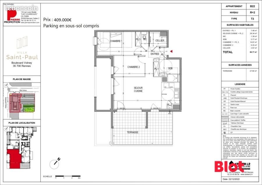 2 bedrooms Apartment in Rennes, France No. 173848