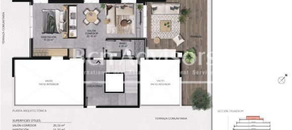 1 Schlafzimmer Penthouse in Eixample, Spain, Nr. 26439 3