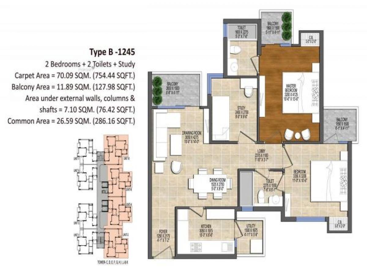 2 Schlafzimmer Haus in Noida, India, Nr. 66934