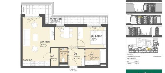 2غرفة شقة في Vienna, Austria رقم 157670 18