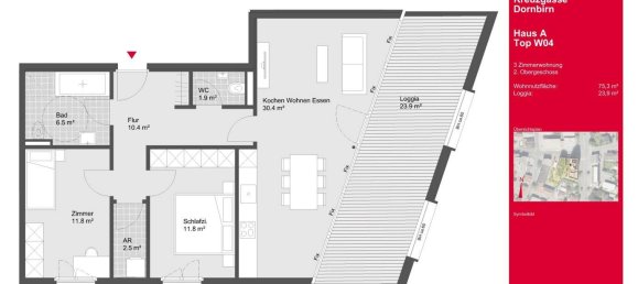 3 rooms Apartment in Dornbirn, Austria No. 169105 4