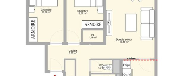 Квартира с 3 спальнями в Нанси, Франция № 226693 16