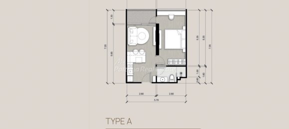 Кондоминиум  с 1 спальней в Паттайя, Таиланд № 69352 4