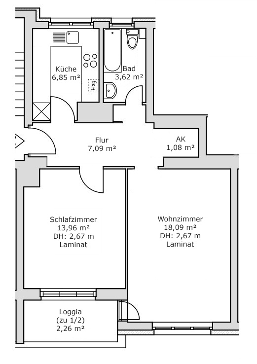 2-Zimmer Wohnung in Schöneberg, Germany, Nr. 12880