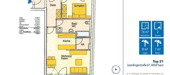 Apartamento de 2 habitaciónes en Traun, Austria No. 127961 15