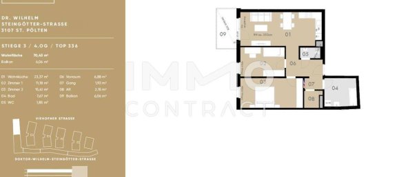 2 Schlafzimmer Wohnung in St. Pölten, Austria, Nr. 1764 17