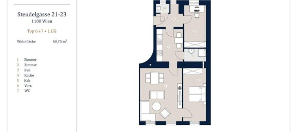 Apartamento de 2 habitaciónes en Favoriten, Austria No. 7091 13