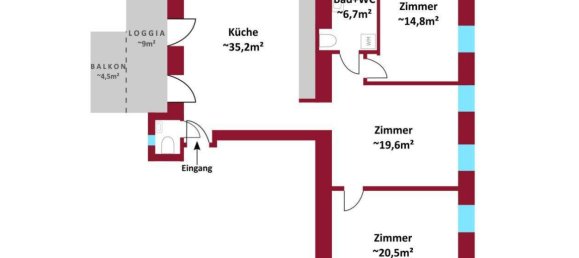 3غرفة شقة في Meidling, Austria رقم 243396 6