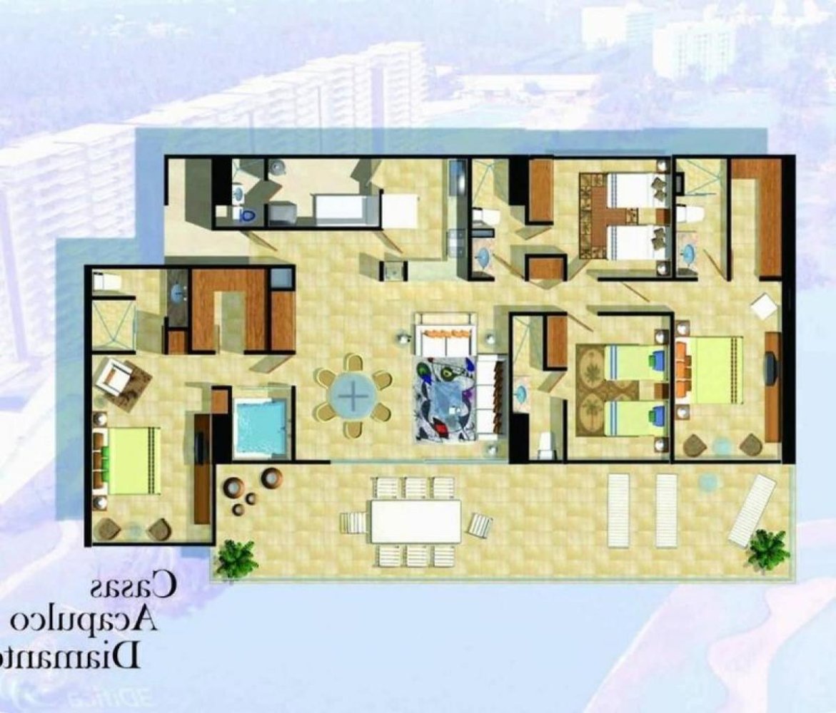 4 غرف نوم شقة في Guerrero, Mexico رقم 166454