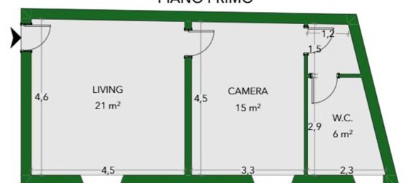 Квартира с 2 комнатами в Кальчиная, Италия № 22088 22