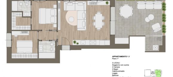 Apartamento de 3 divisões em Milan, Italy N.º 244387 13