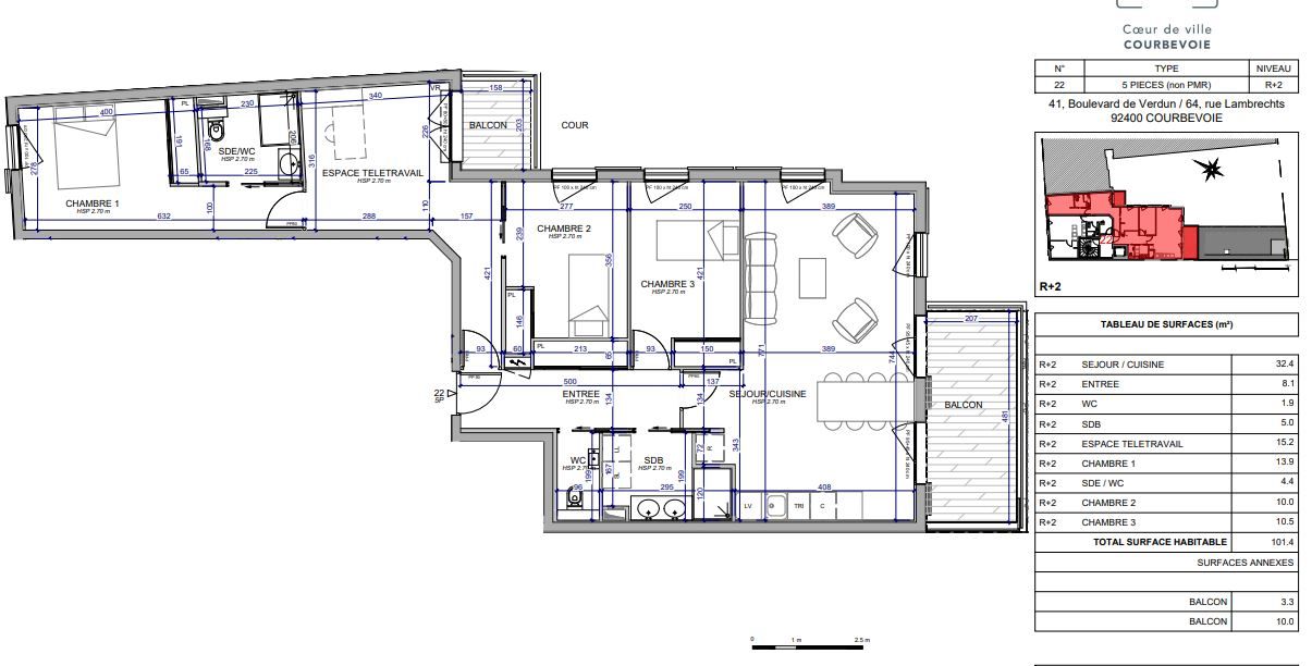 3 chambres Appartement à Courbevoie, France No. 131566