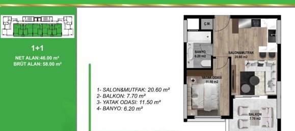 2 rooms Apartment in Mezitli, Turkey No. 30405 10