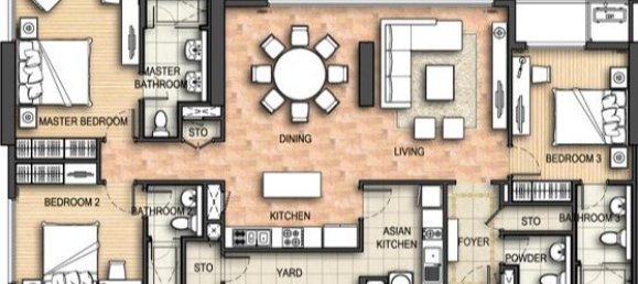 Apartamento com 3 quartos em condomínio em Bangkok, Thailand N.º 2203 8