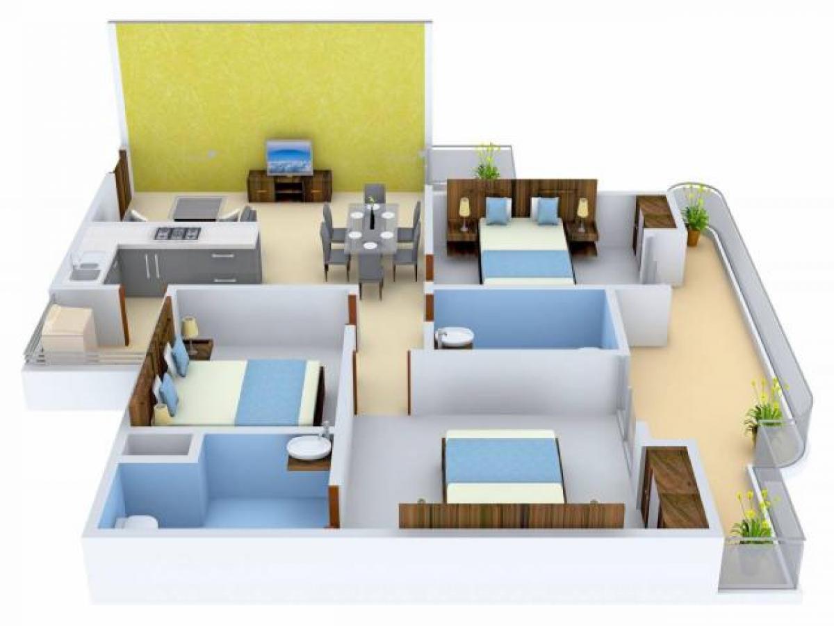 Casa de 3 dormitorios en Ghaziabad, India No. 59767