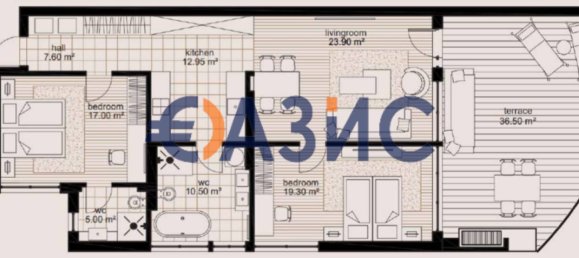 Apartamento T2 em Sveti Vlas, Bulgaria N.º 884 25