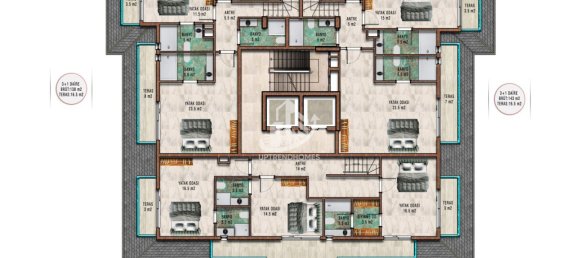 Penthouse 3+1 em Mahmutlar, Turkey N.º 10651 2