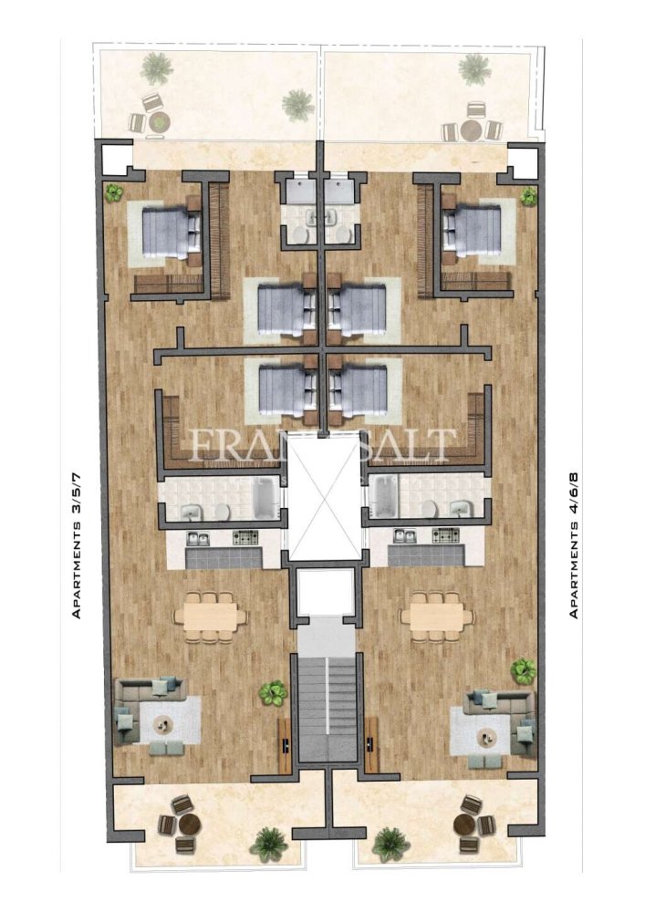 Apartamento de 3 dormitorios en Ghajnsielem, Malta No. 831