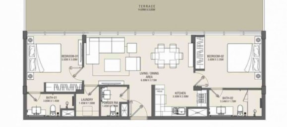 1 chambre Appartement à CENTURION ONYX, Meydan, UAE No. 60225 6