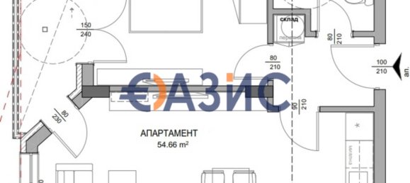 1 Schlafzimmer Wohnung in Nesebar, Bulgaria, Nr. 805 7