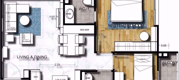 Кондоминиум  с 2 спальнями в Ванг Тонг Ланг, Таиланд № 9506 10