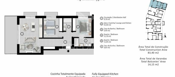 Apartamento T2 em Portimão, Portugal N.º 134081 5