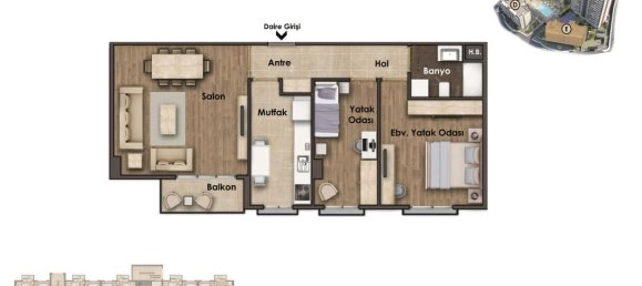 3 rooms Apartment in Kartal, Turkey No. 18192 3