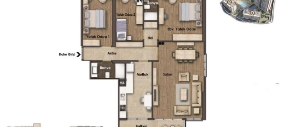 3 rooms Apartment in Kartal, Turkey No. 18192 2