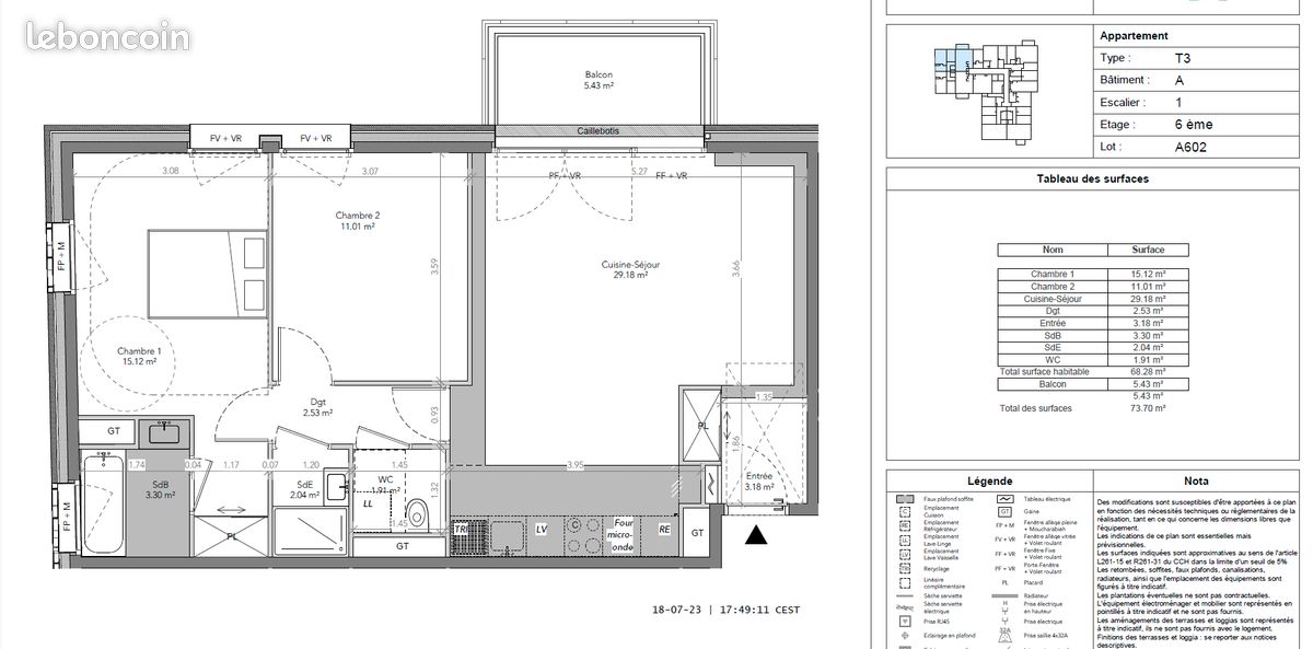 Apartamento de 2 dormitorios en Romainville, France No. 193859