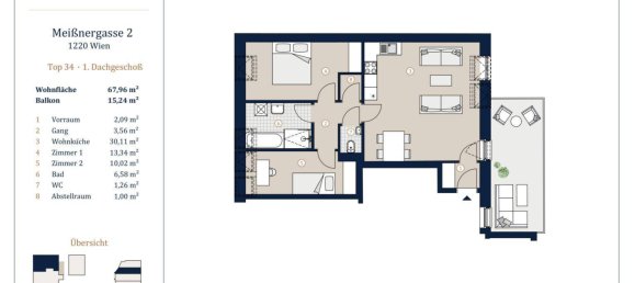 3غرفة شقة في Vienna, Austria رقم 160322 12