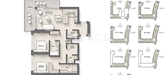 3 Schlafzimmer Wohnung in Al Marjan Island, UAE, Nr. 184691 15