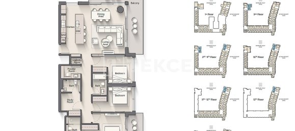 3 Schlafzimmer Wohnung in Al Marjan Island, UAE, Nr. 184691 14