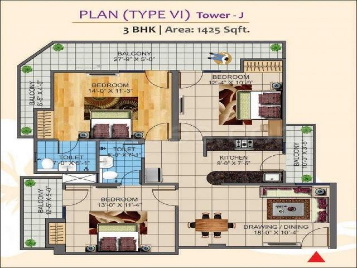 3 bedrooms House in Ghaziabad, India No. 62442
